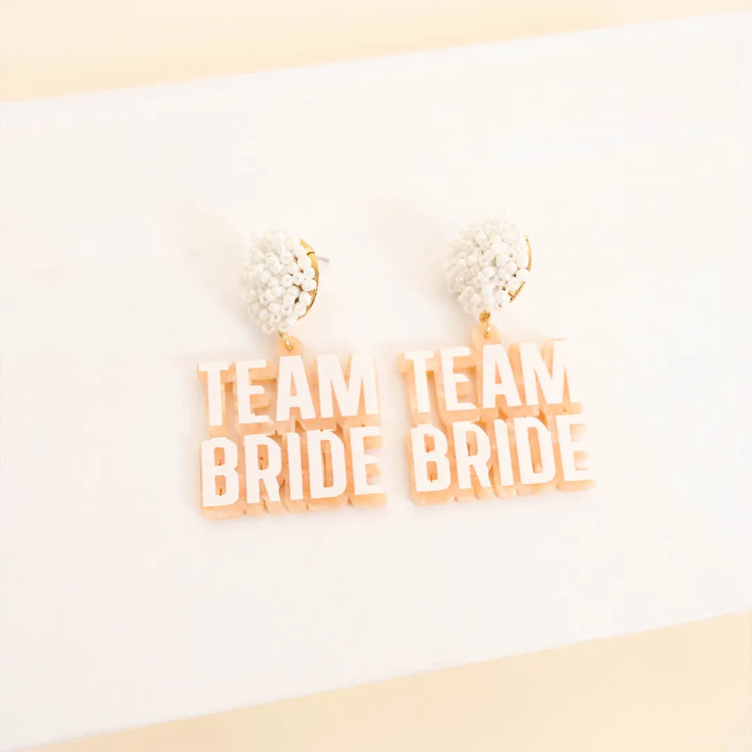 Here Comes The Bride Earrings, White