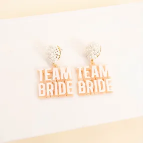 Here Comes The Bride Earrings, White