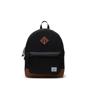 Heritage Youth Backpack (Black + Saddle Brown)