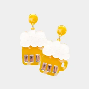 iLLASPARKZ Glittered Celluloid Acetate Beer Dangle Earrings