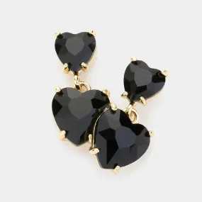 iLLASPARKZ Heart Stone Cluster Dangle Earrings