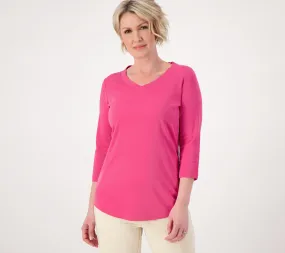 Isaac Mizrahi Live! Essentials Pima Cotton 3/4 Sleeve Tunic