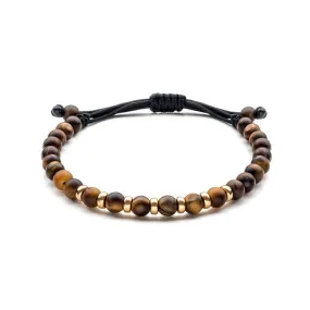 Jaibor Uomo 14K Rose Gold and Tiger's Eye Beaded Bracelet B4678OP073