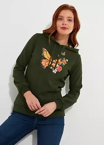 Joe Browns Cosy Autumnal Butterfly Graphic Hoodie | Grattan