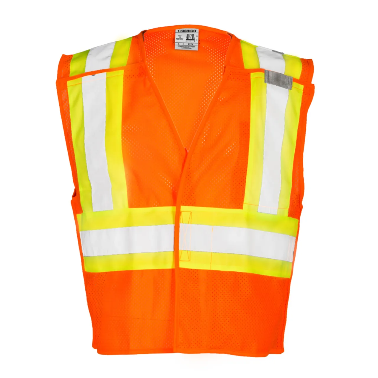 Kishigo Contrasting Mesh Breakaway Vest 1174 Lime | 1176 Orange