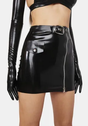 Latex Moto Skirt-