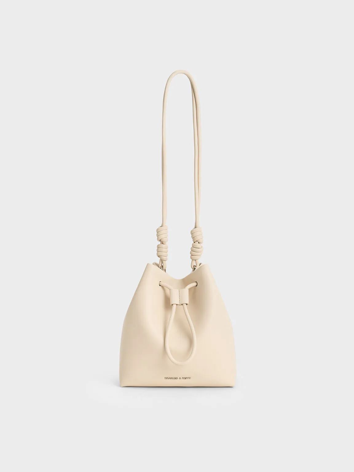 Leia Knotted Bucket Bag - Beige