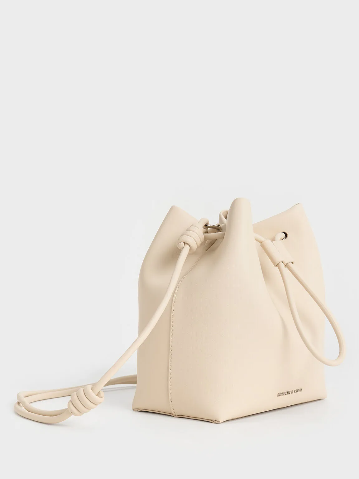 Leia Knotted Bucket Bag - Beige