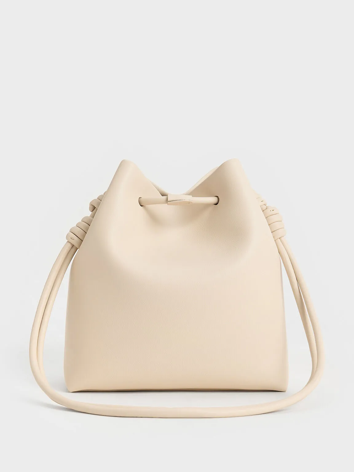 Leia Knotted Bucket Bag - Beige