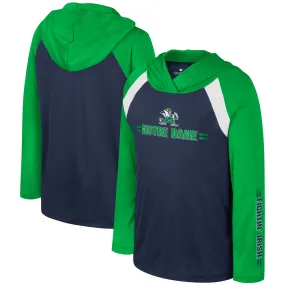 Lids Youth Colosseum Navy Notre Dame Fighting Irish Eddie Multi-Hit Raglan Long Sleeve Hoodie T-Shirt