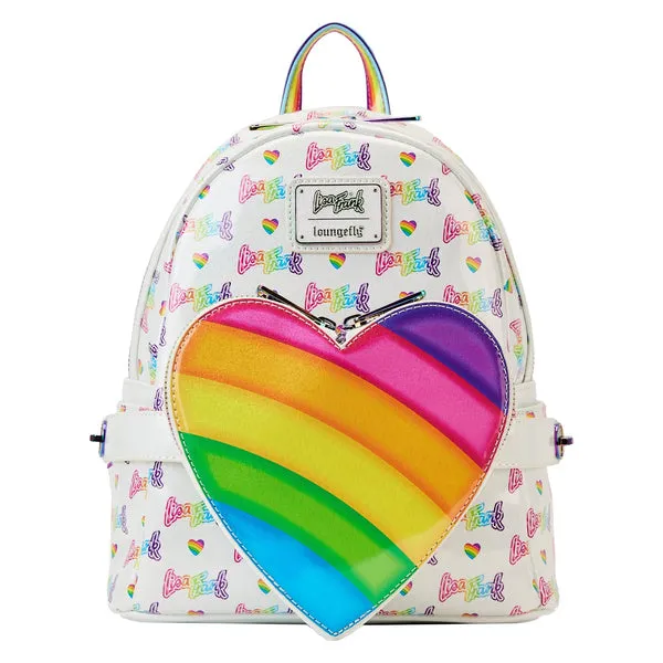 Loungefly x Lisa Frank Rainbow Heart Mini Backpack