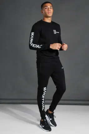 Man Active Gym Logo Sweatshirt Tracksuit | boohooMAN UK