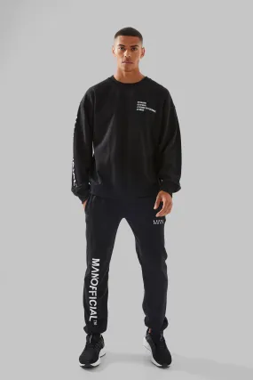 Man Active Gym Logo Sweatshirt Tracksuit