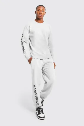 Man Official Placement Print Tracksuit | boohooMAN UK