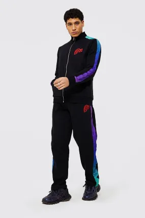 Man Zip Through Funnel Tracksuit | boohooMAN UK