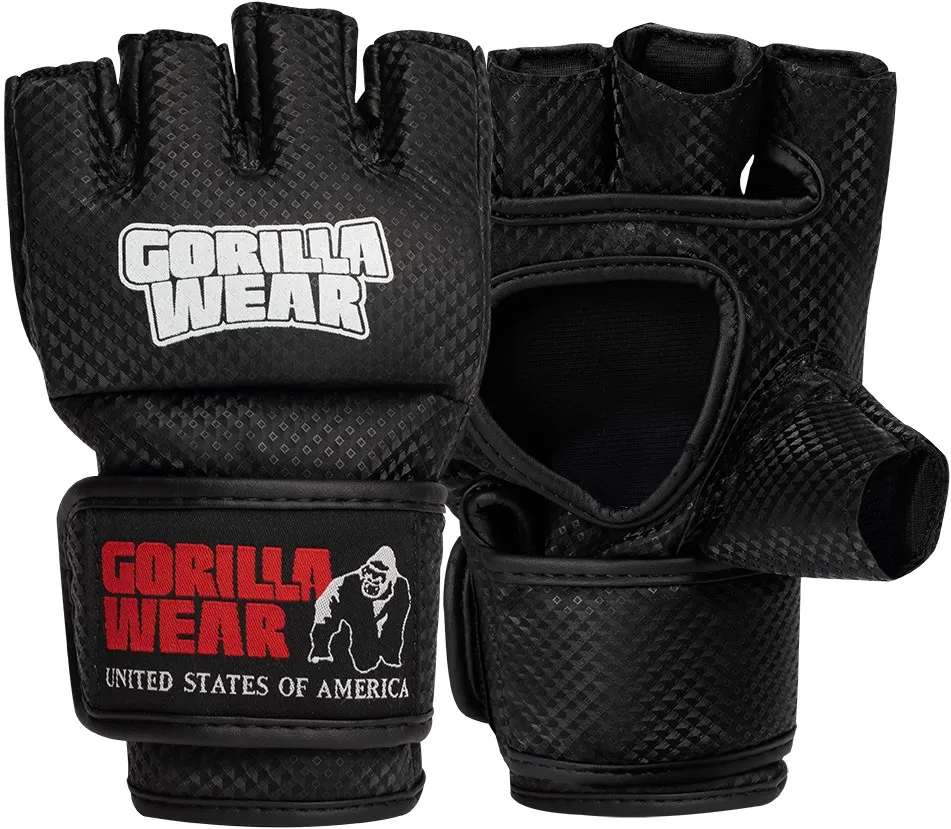 Manton MMA Gloves (With Thumb) - Black/White - L/XL Gorilla Wear