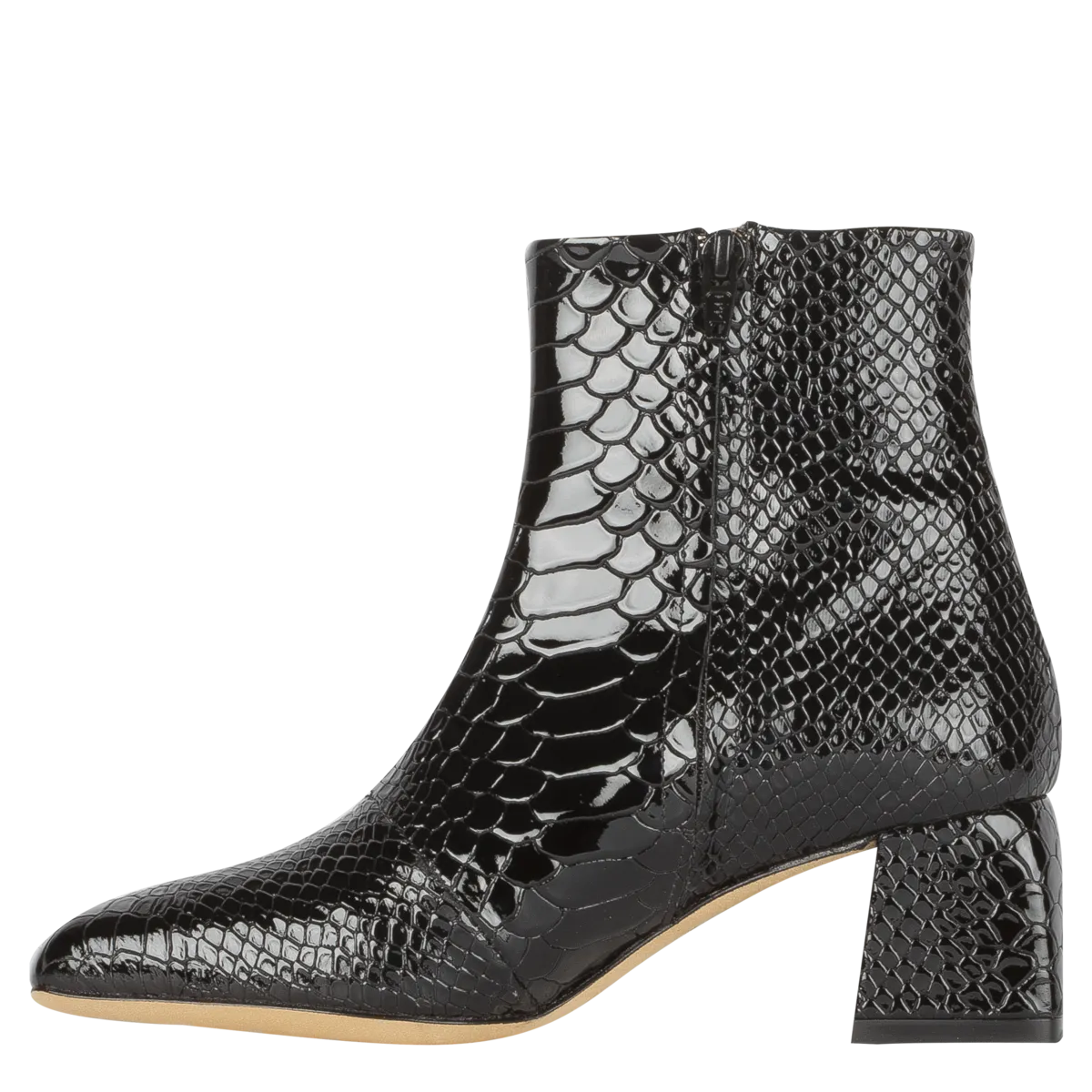 Marti Embossed Snake Boot - Black