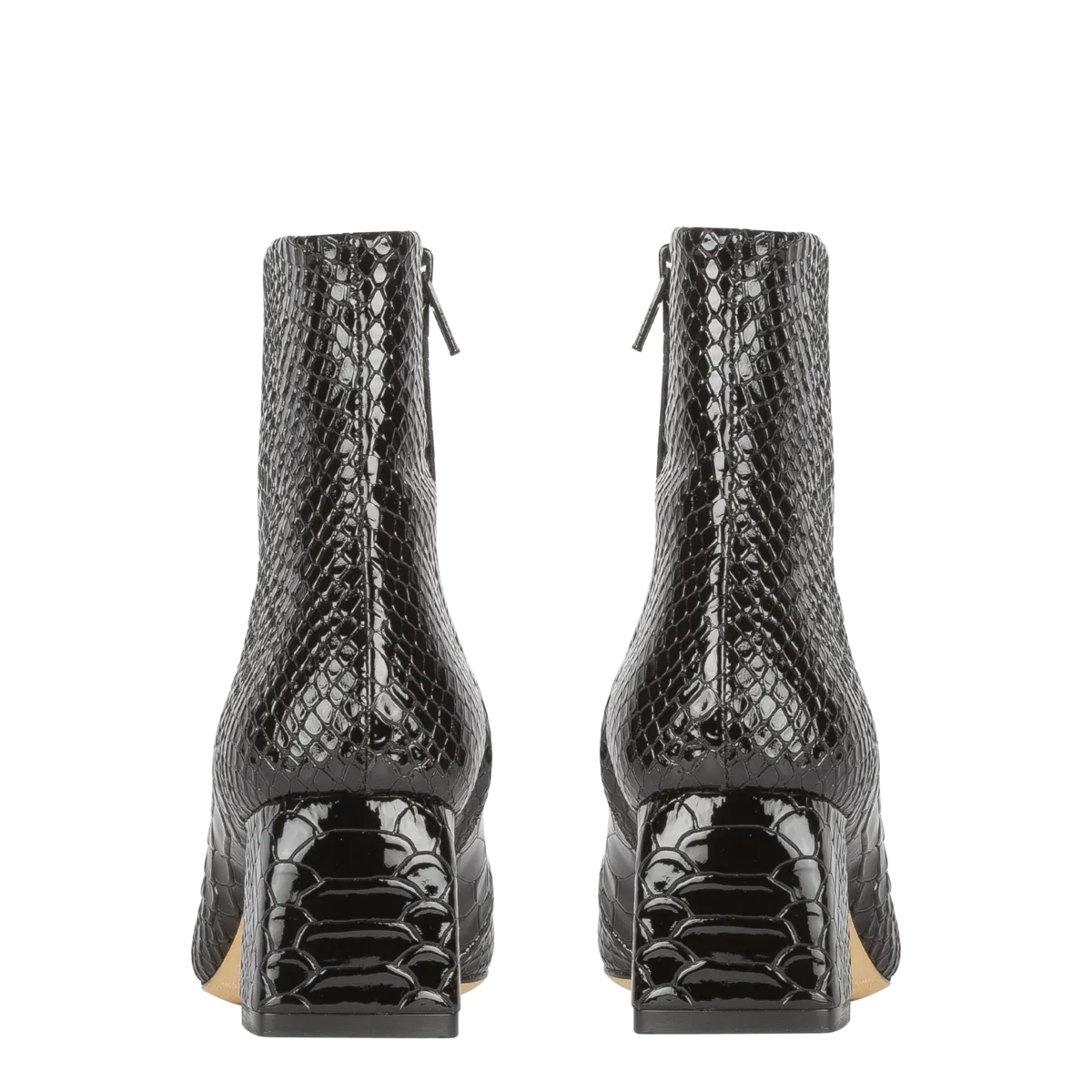 Marti Embossed Snake Boot - Black