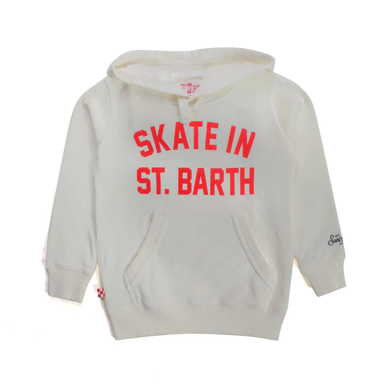 Mc2 Saint Barth White Logo Hoodie For Boys