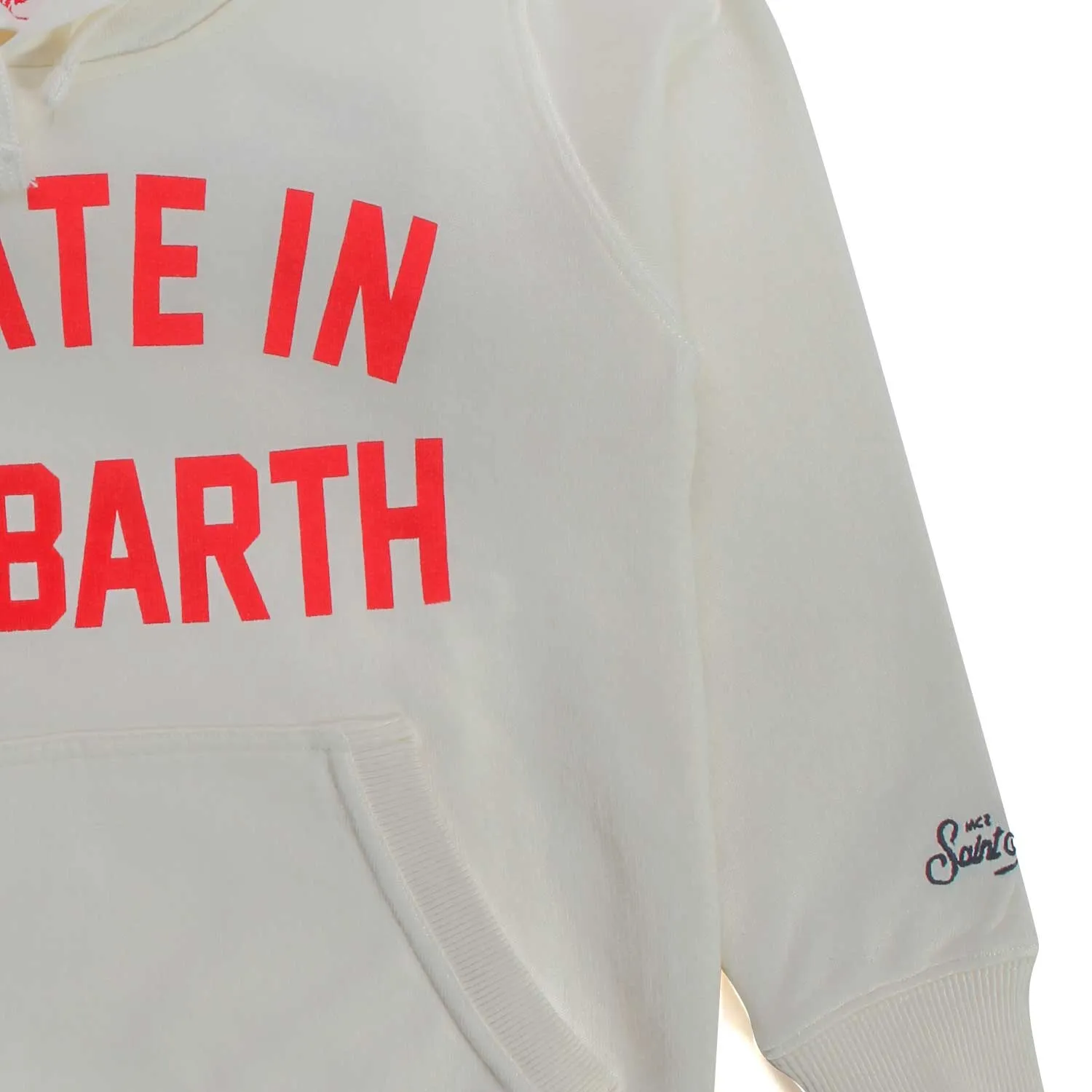 Mc2 Saint Barth White Logo Hoodie For Boys