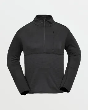 Mens Gridlock Mock Neck Fleece - Black