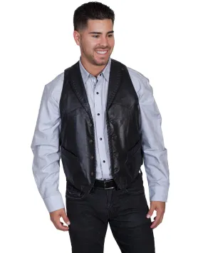 Men's Whip Stitch Lamb Vest - Black