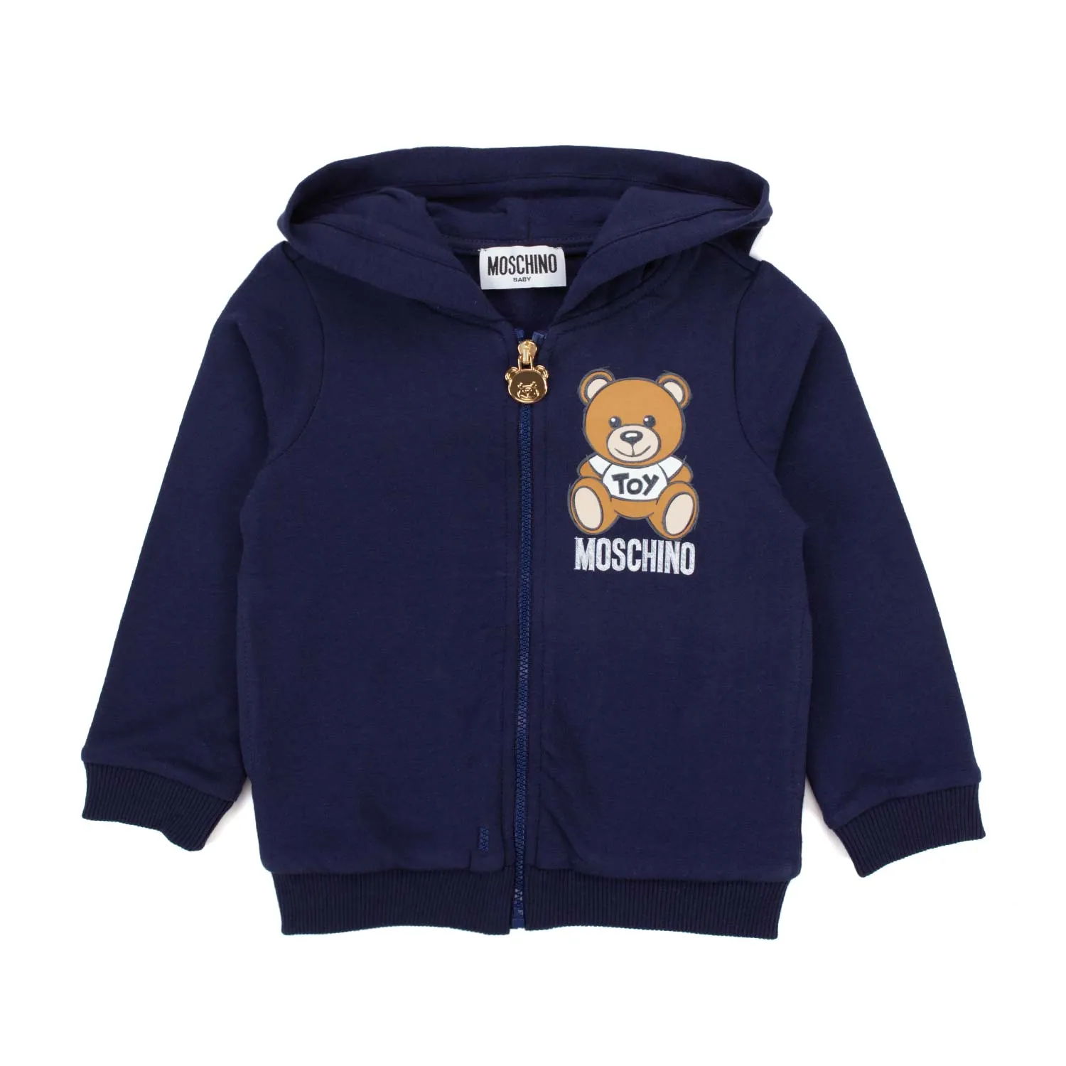 Moschino Blue Zip Up Hoodie For Baby