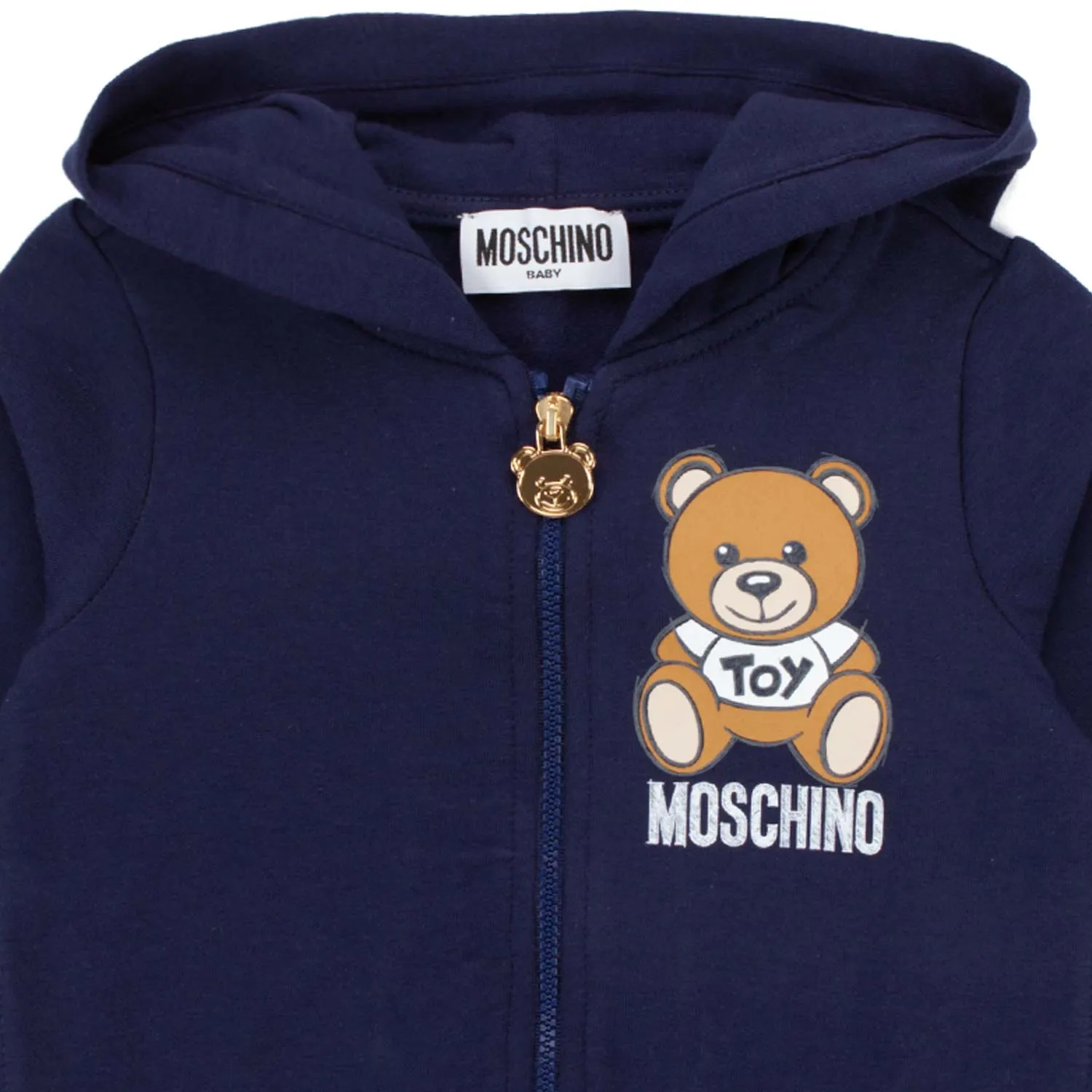 Moschino Blue Zip Up Hoodie For Baby