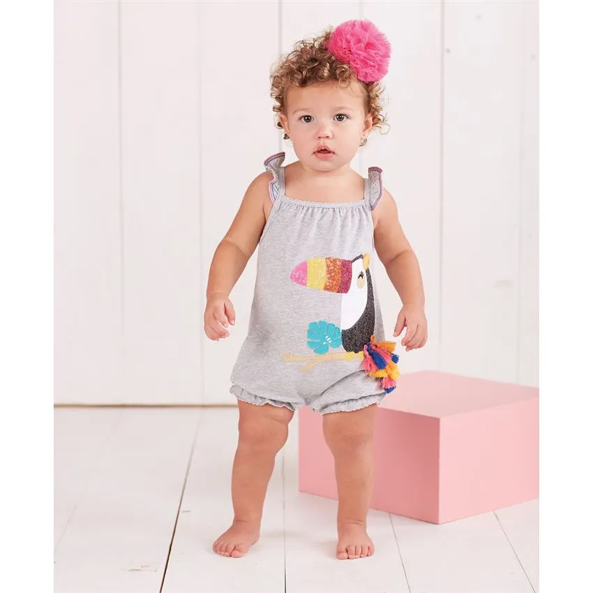 Mudpie Sequin Toucan Bubble Romper