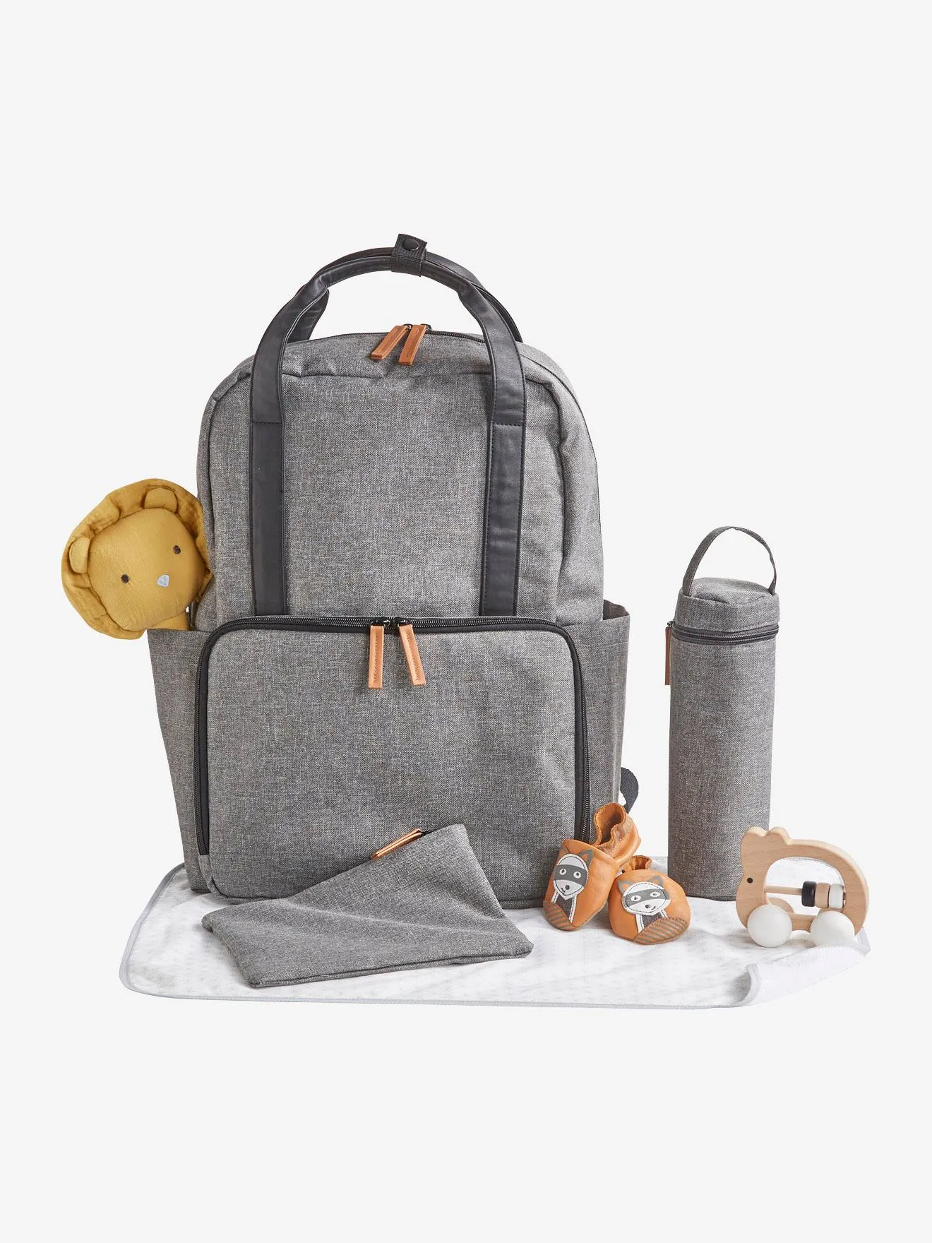 Nappy-Changing Backpack, Vertbaudet - bleached denim