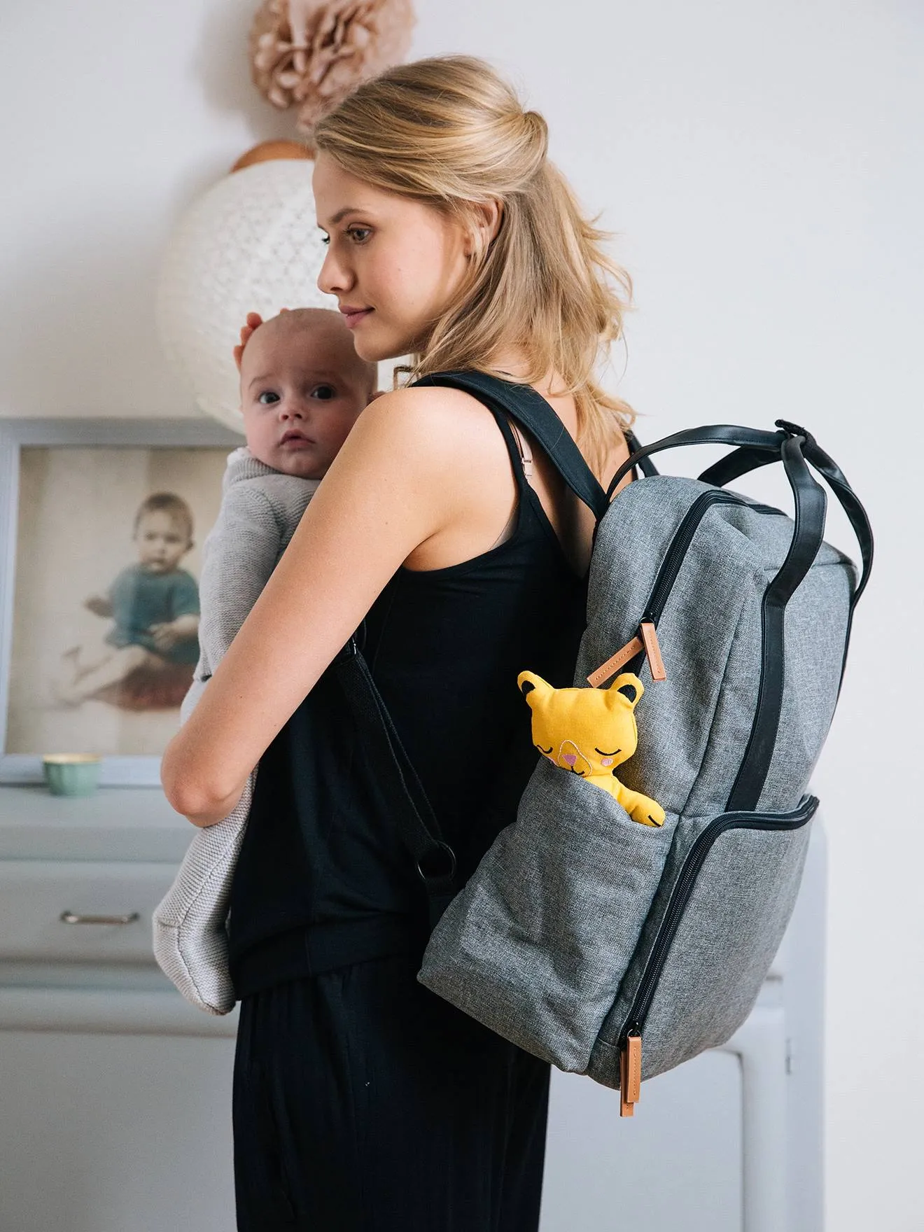 Nappy-Changing Backpack, Vertbaudet - bleached denim