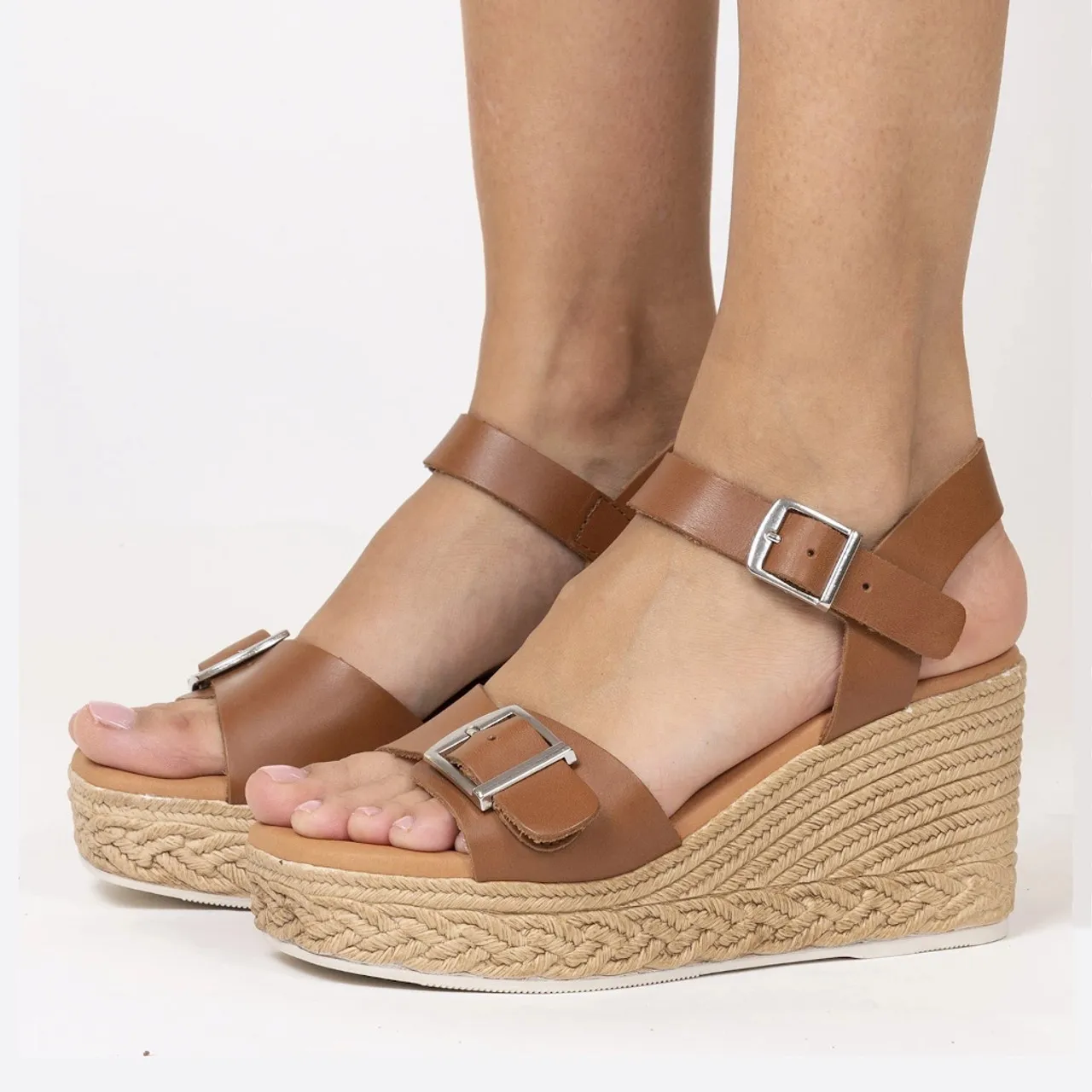 Oh My Sandals 5459 Roble Tan Wedge Sandal