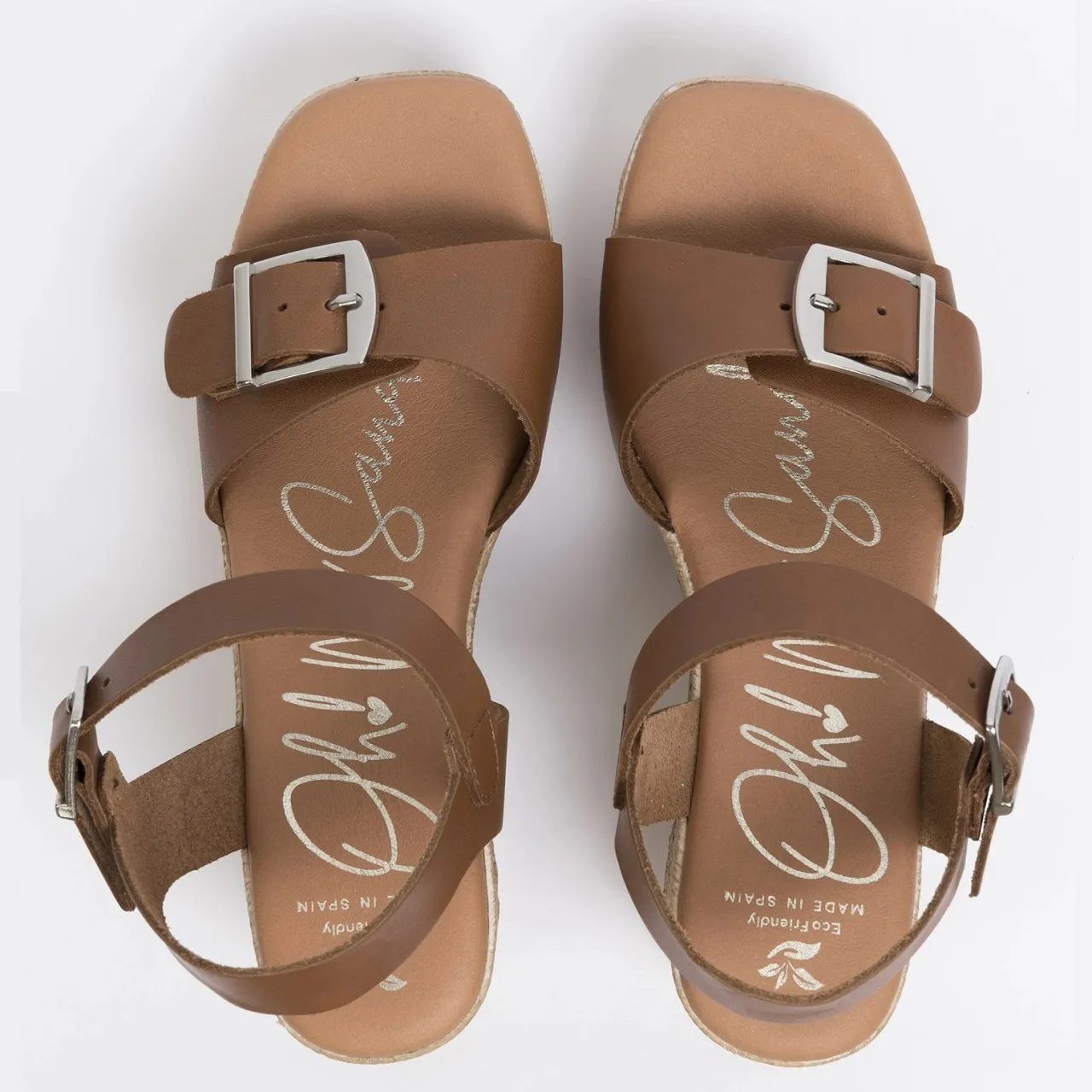 Oh My Sandals 5459 Roble Tan Wedge Sandal