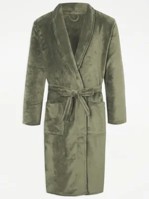 Olive Fleece Dressing Gown | Men | George at ASDA