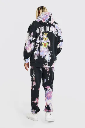 Oversized Butterfly Tie Dye Hooded Tracksuit