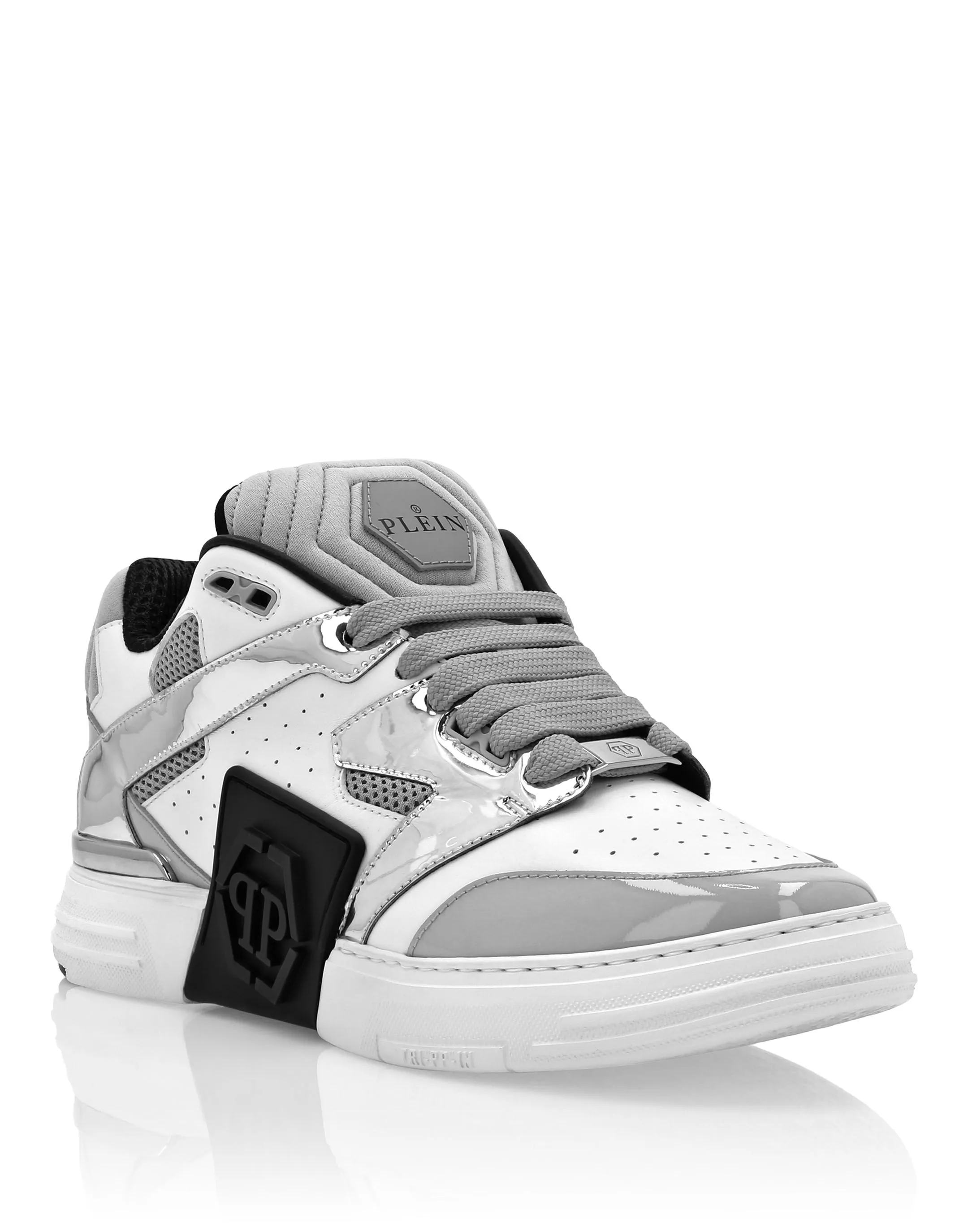 PHILIPP PLEIN Mix Leather Lo-Top Sneakers