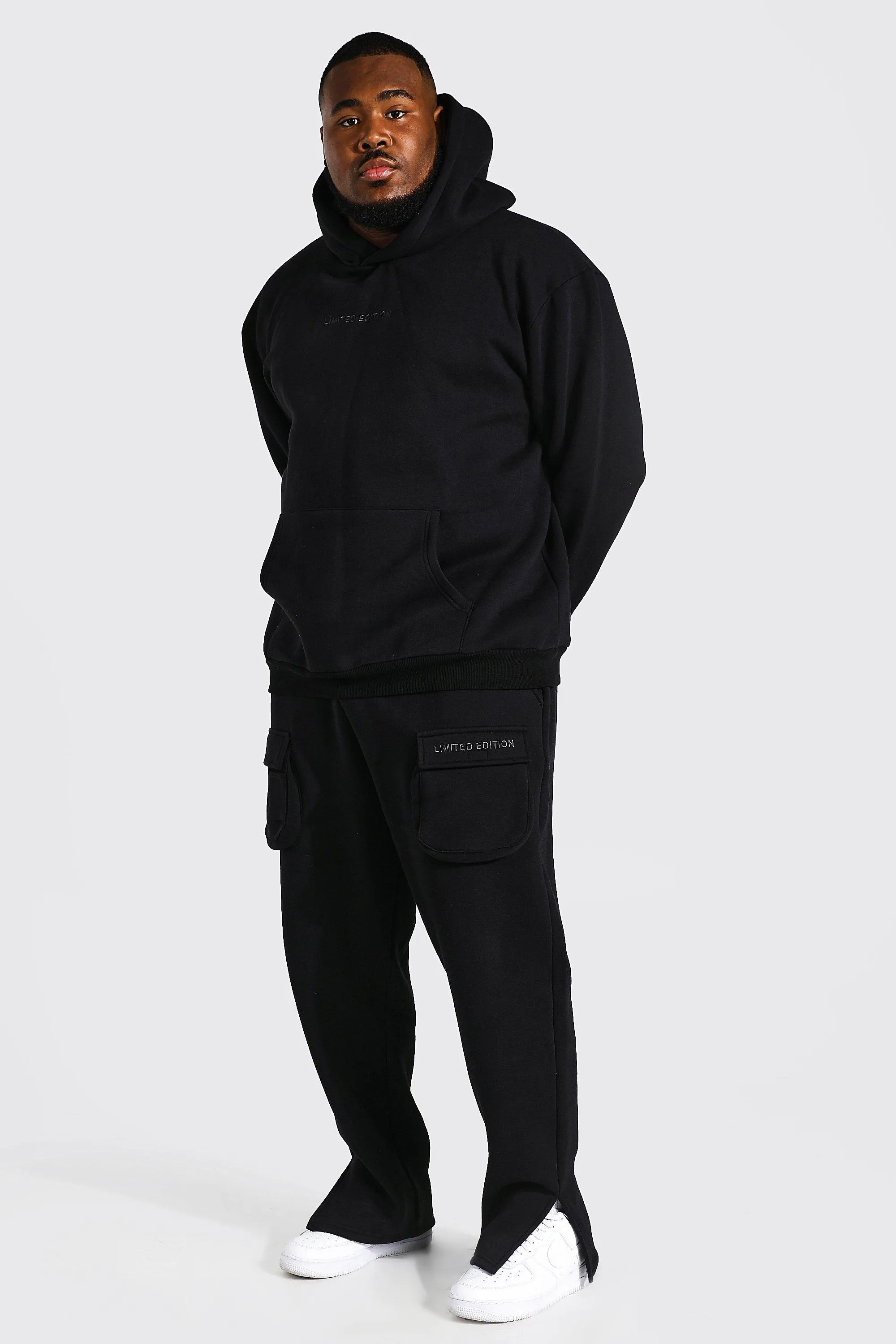 Plus Loose Limited Hooded Cargo Tracksuit