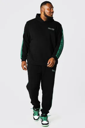 Plus Official Man Hooded Tracksuit With Tape