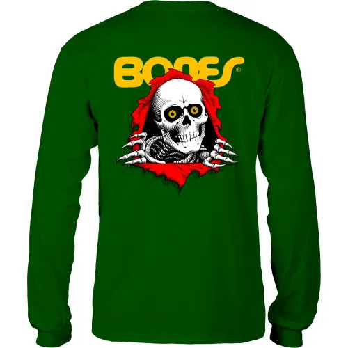 Powell Peralta Skateboard Long Sleeve Shirt Ripper Forest Green