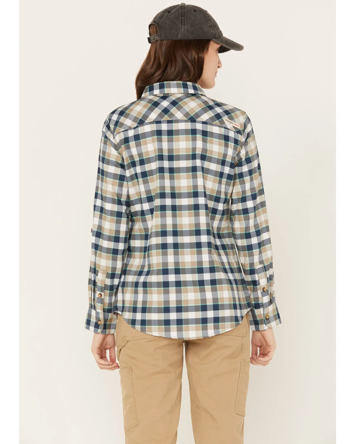 Product Name:  Wrangler Riggs Workwear Women's Plaid Print Long Sleeve Button Down Shirt