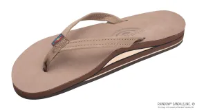 Rainbow Sandals Women's - Double Layer - 1 Strap - Dark Brown