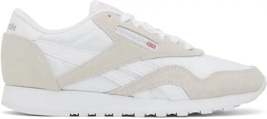 Reebok Classics White & Gray Classic Nylon Sneakers