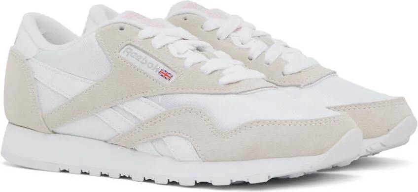 Reebok Classics White & Gray Classic Nylon Sneakers