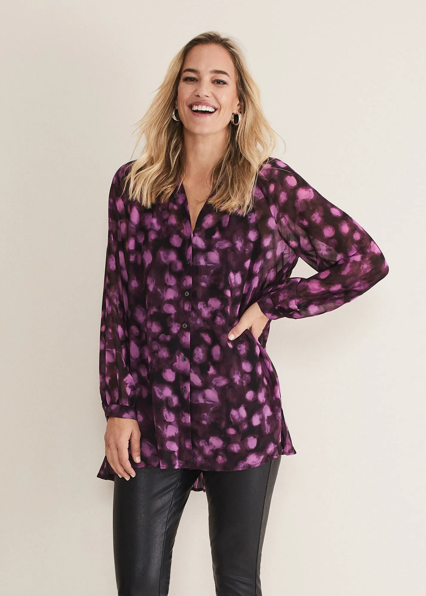 Rhian Chiffon Tunic Blouse