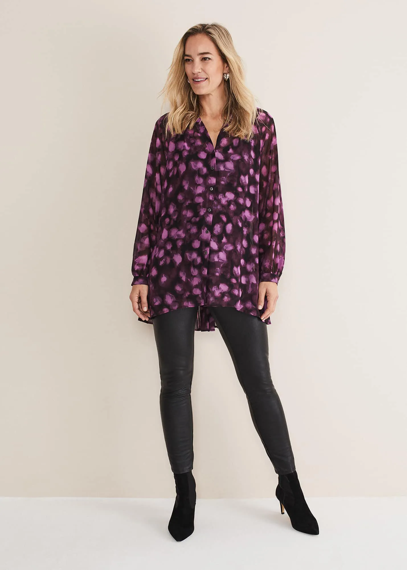 Rhian Chiffon Tunic Blouse