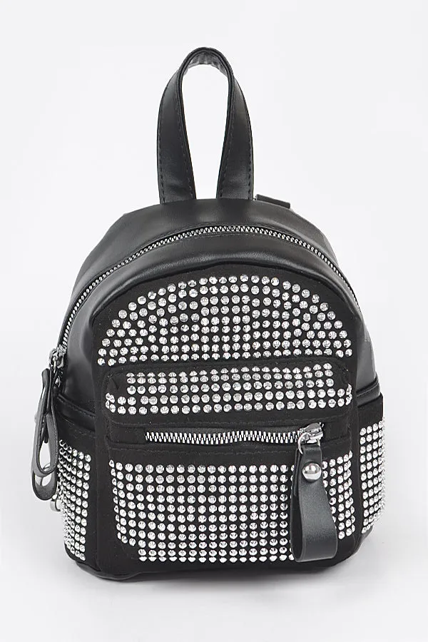 Rhinestone Backpack Black