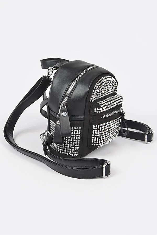 Rhinestone Backpack Black