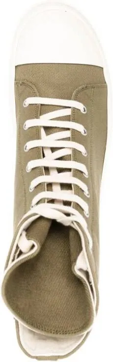 Rick Owens DRKSHDW eyelet-detail canvas high-top sneakers Green