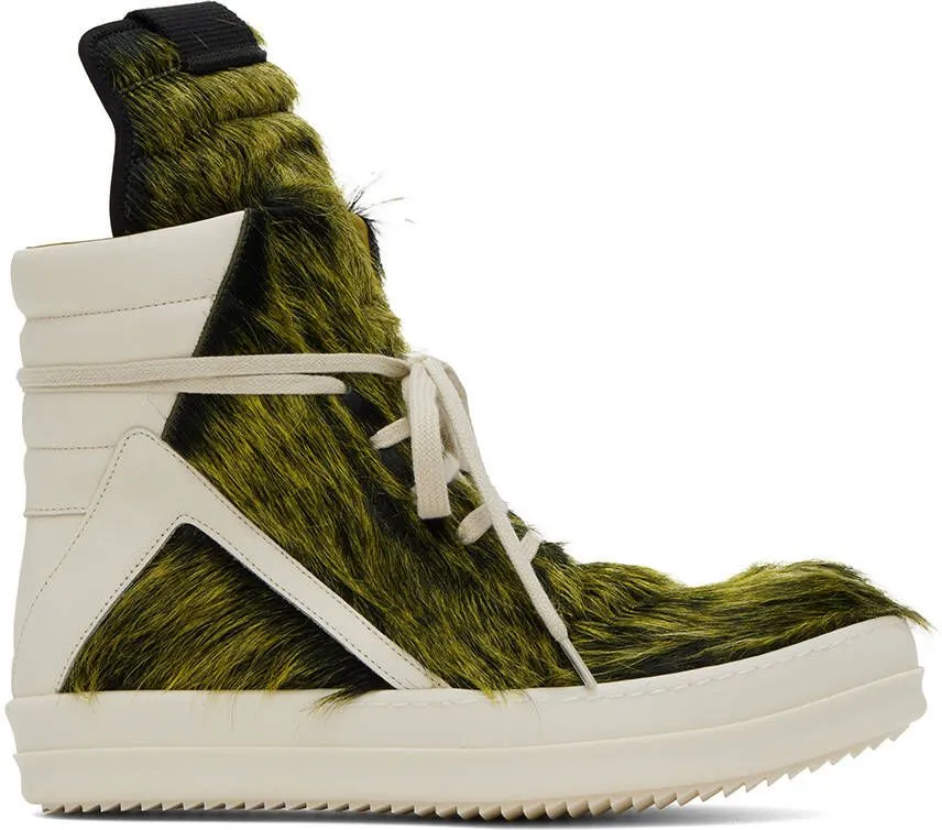 Rick Owens Green Geobasket Sneakers