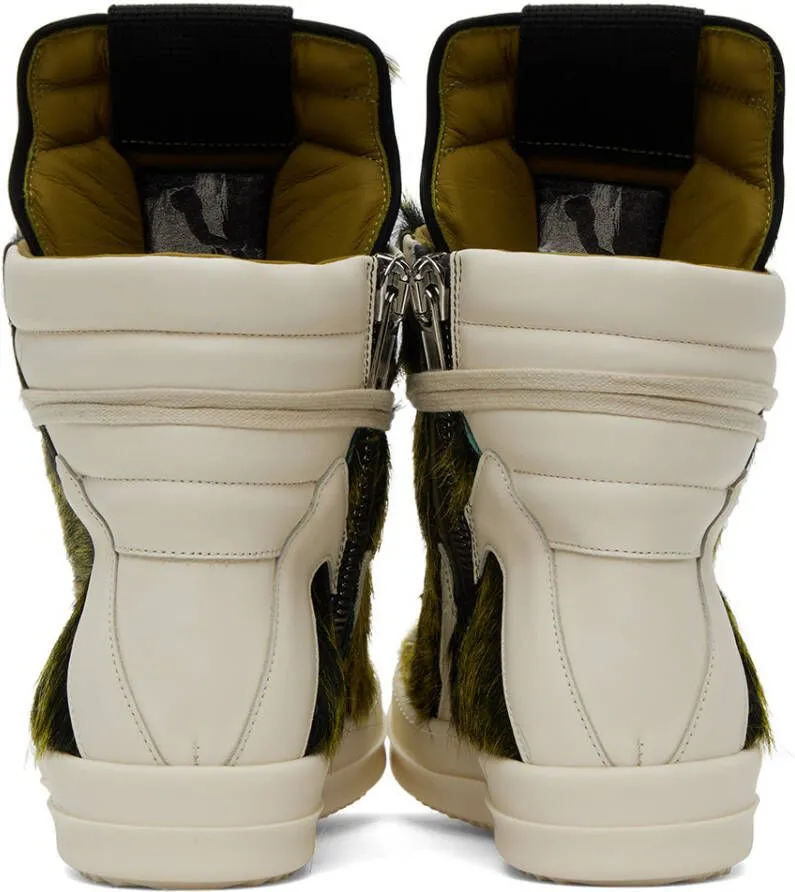 Rick Owens Green Geobasket Sneakers